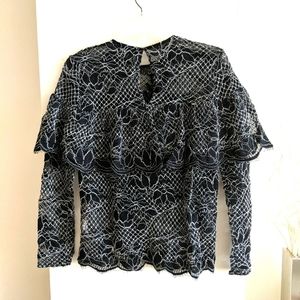 Zara Lace Ruffle Long Sleeve